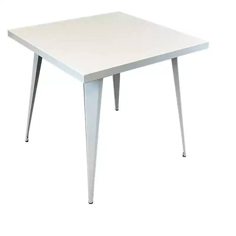 HomeRoots 32 White Steel and Metal Square Dining Table