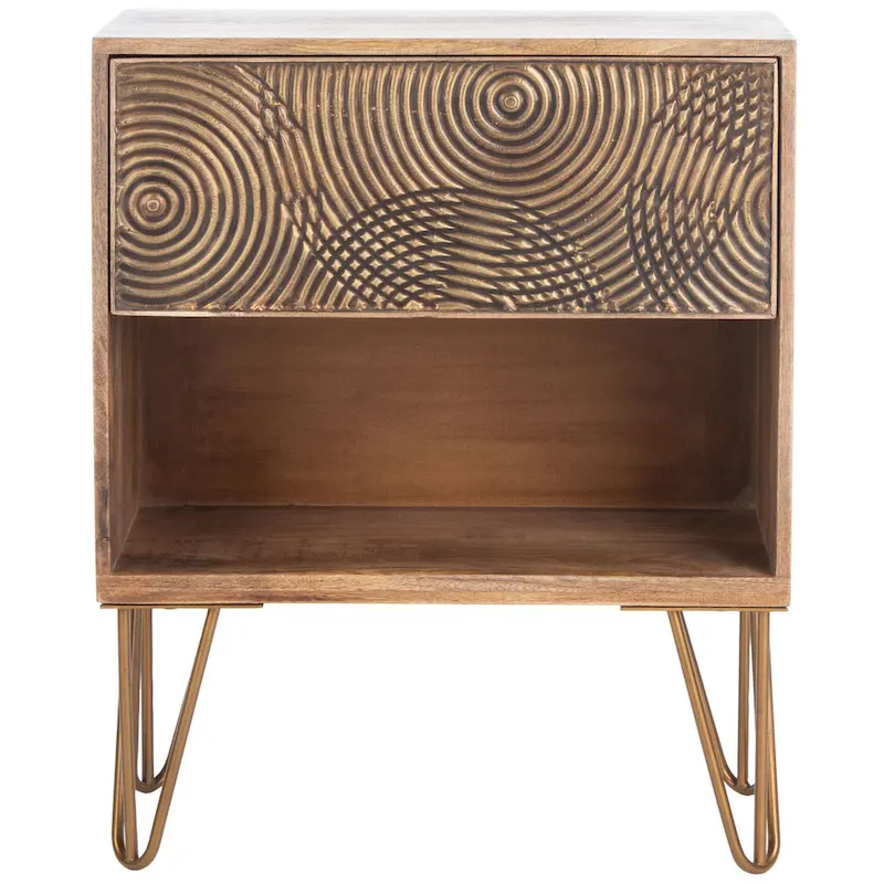 Valentina 1 Drawer Textured Nightstand