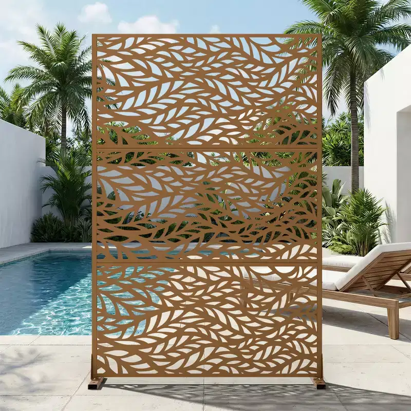 Dovelina Outdoor Metal Privacy Screen Freestanding Fence Panels Decorative Trellis for Garden Deck Yard - 59 x 30/60, 72 x 35/47/70/94