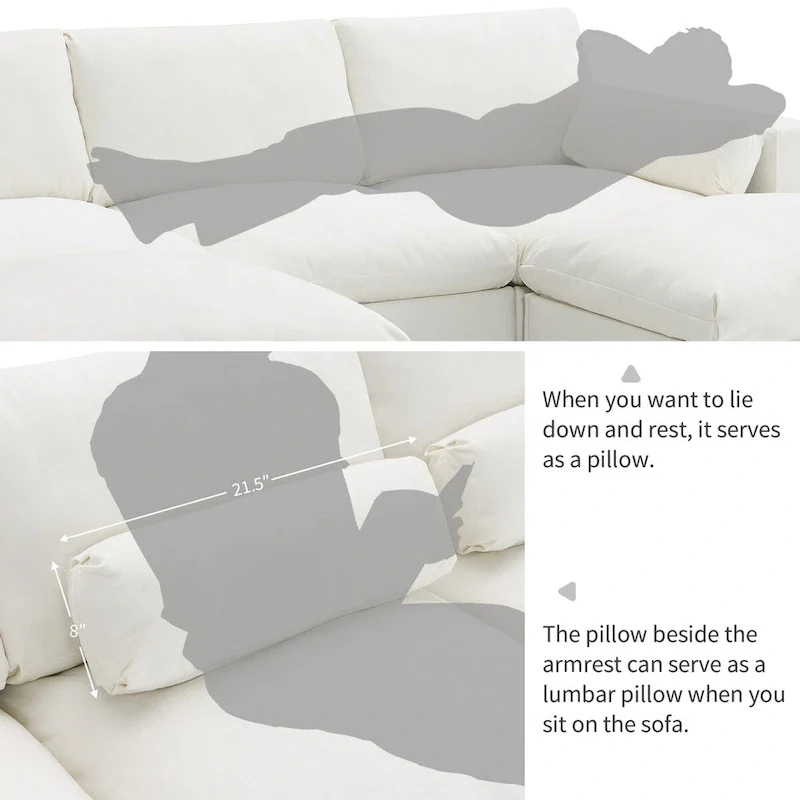 Merax 5 Seat U Shaped Sleeper Couch Set