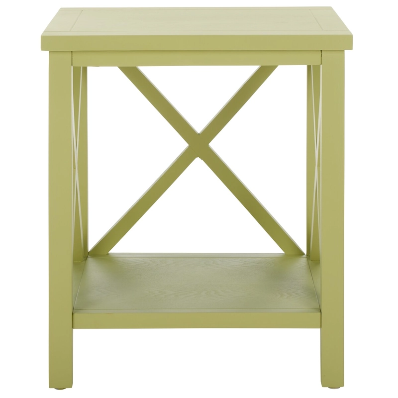 SAFAVIEH Yasumi White Cross Back End Table - 18.1 x 13.4 x 21.5 - 18Wx13Dx22H