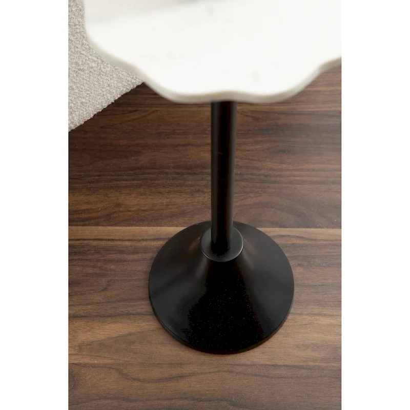 Kate and Laurel Sanzo Scalloped Marble and Metal Drink Table