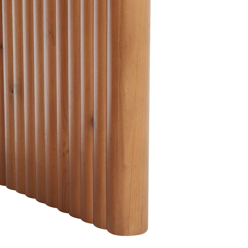 Rectangular Coffee Table with Fluted Sawhorse Frame