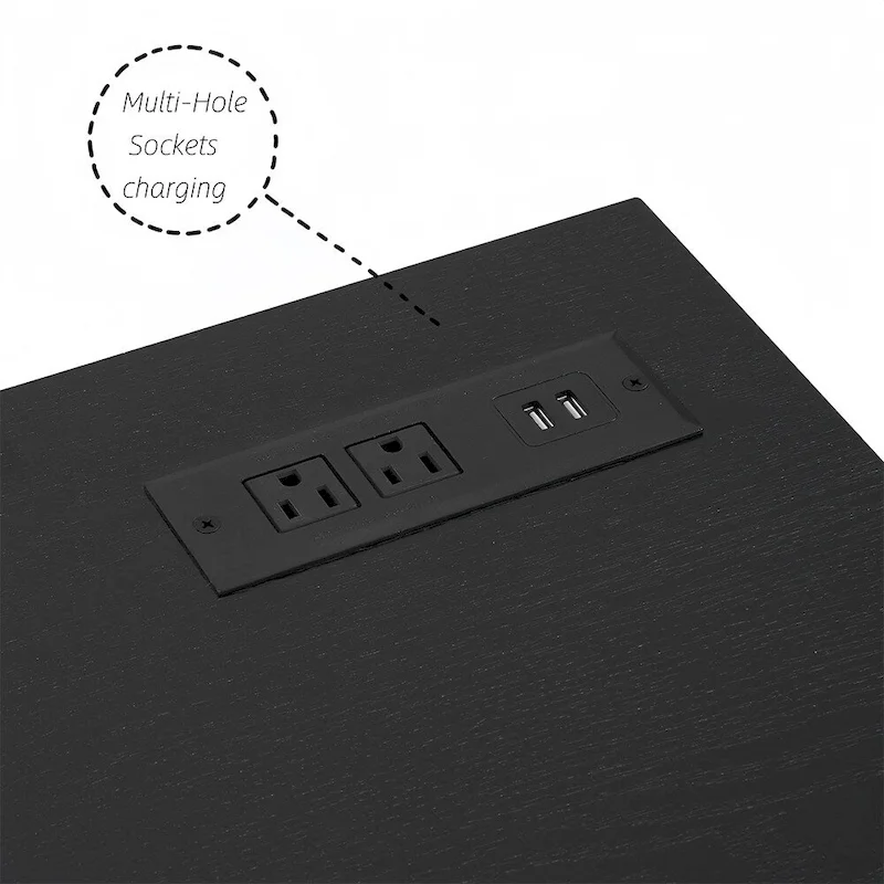 58W Fireplace TV Stand with 18 Fireplace, LED Light, USB Outlet - 58W*15.5D*24.4H