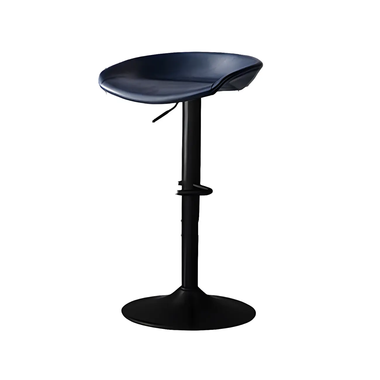 Adjustable Black Leather Saddle Swivel Bar Stools