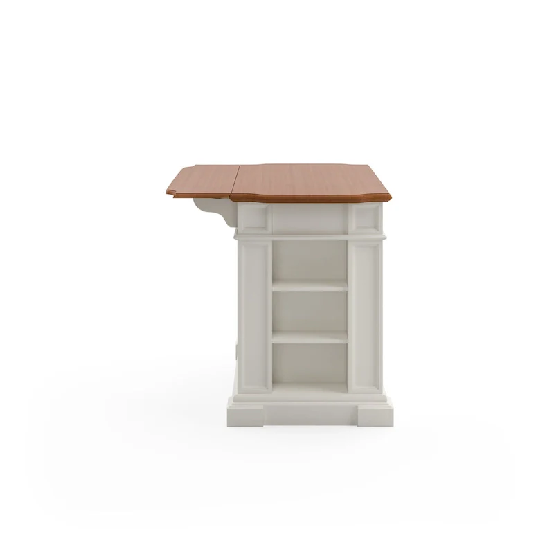 Copper Grove Cannington White Distressed Oak Kitchen Island