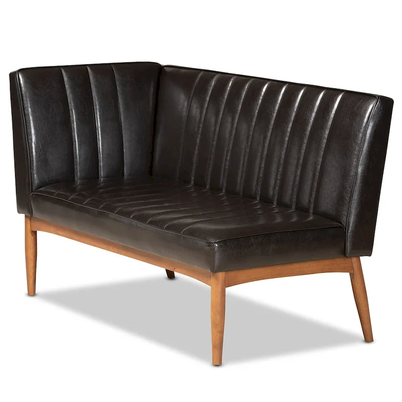 Daymond Mid-Century Upholstered and Walnut 5-PC Dining Nook Set