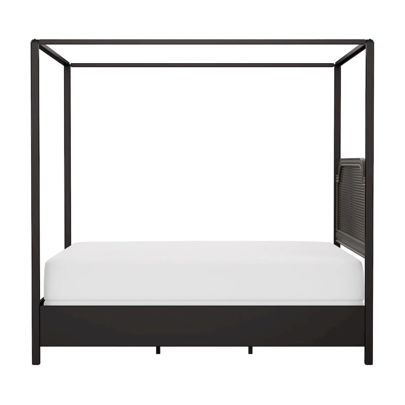 Hillsdale Furniture Melanie Wood and Metal Canopy Bed, Oiled Bronze