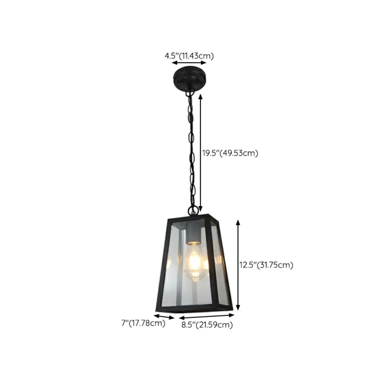 Industrial Black Metal Courtyard Pendant Lights in Adjustable