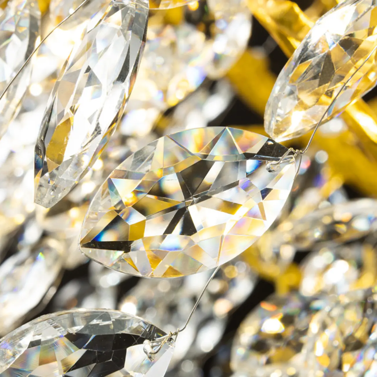 Modern Gold Branch Hoop Elegant Crystal Chandelier