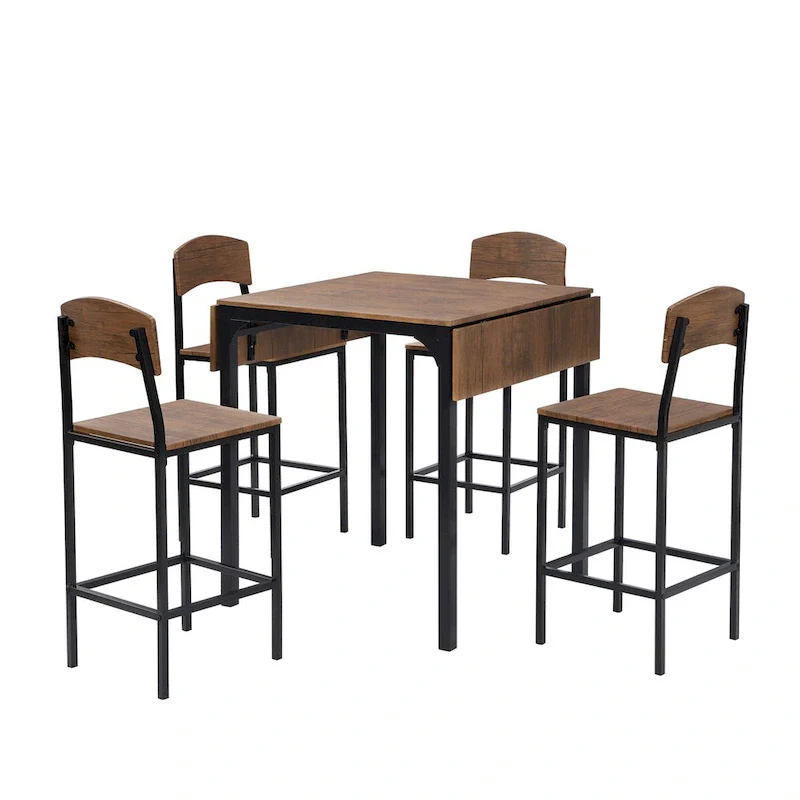 5-piece Counter Height Drop Leaf Dining Table Set
