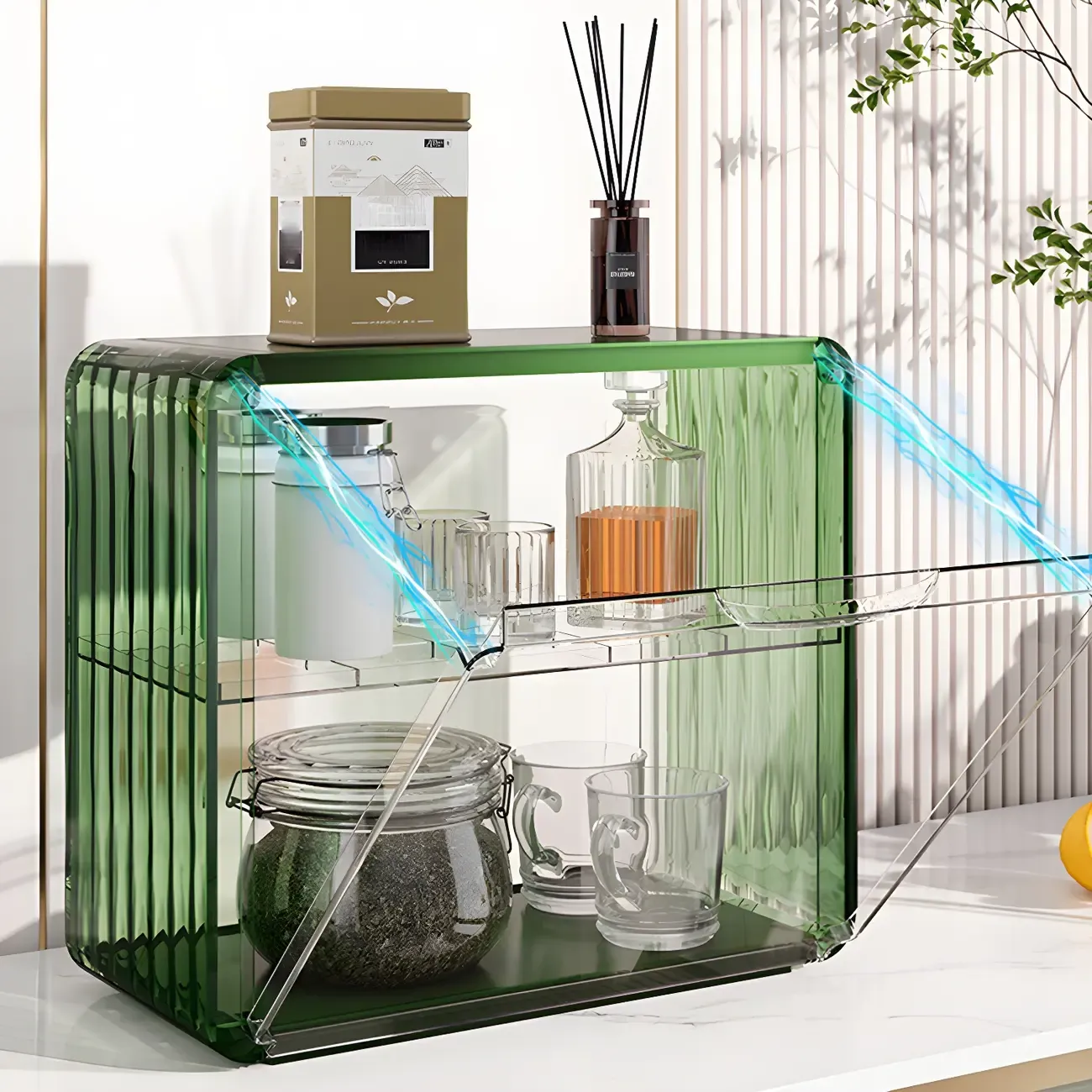 Acrylic Display Cabinet with Glass-like Panel