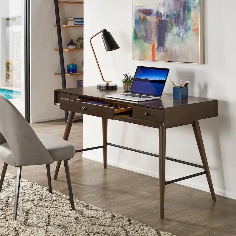 Aksel Wood 3-drawer Writing Desk by iNSPIRE Q Modern