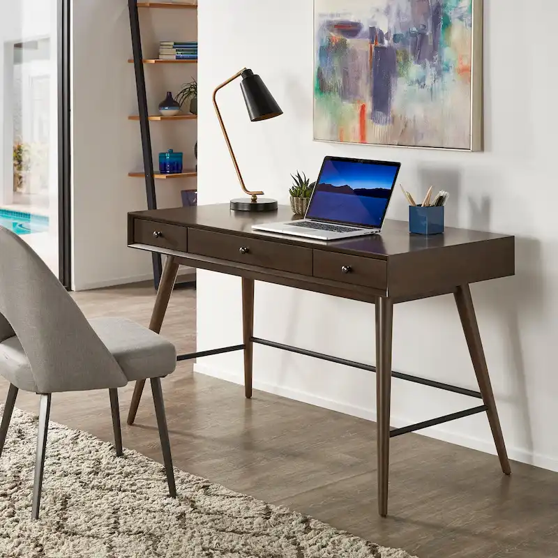Aksel Wood 3-drawer Writing Desk by iNSPIRE Q Modern