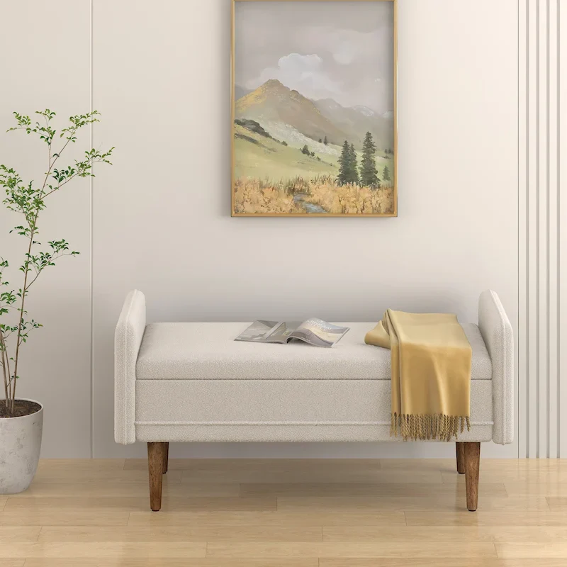 Teddy Velvet Storage Bench with Bedroom Seat