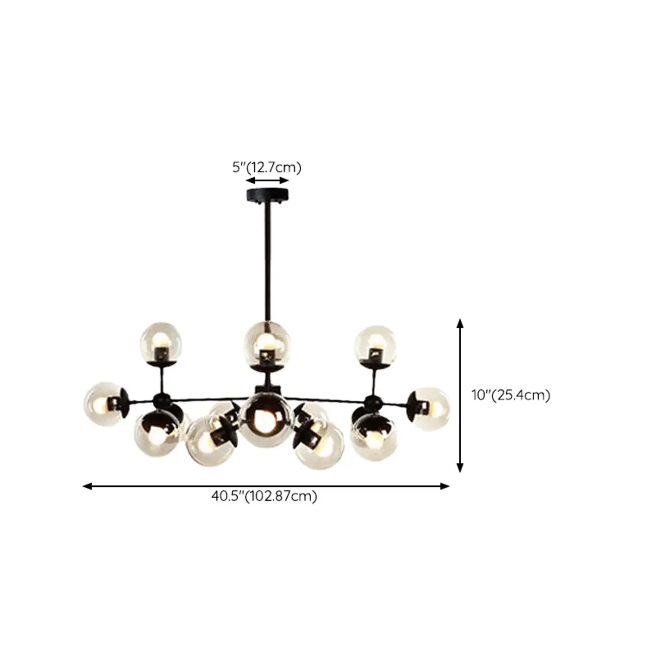 Multi-Light Modern Black LED Chandelier with Geometric Design