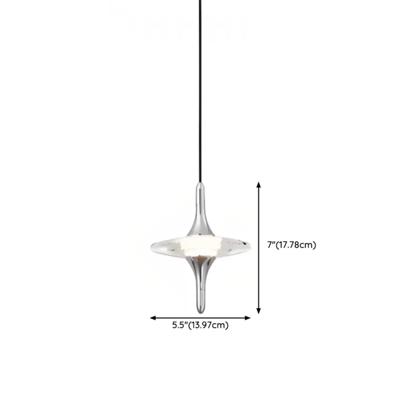 Modern Silver Metal Geometric Crystal Pendant Light