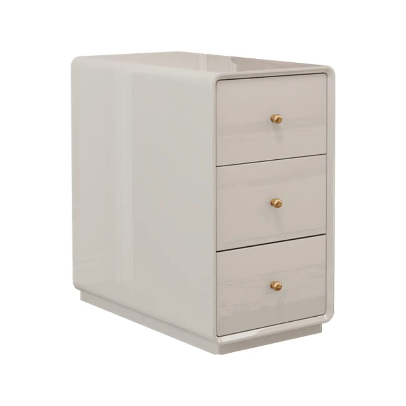 Narrow Rectangle Walnut Wood Side Table with Drawers