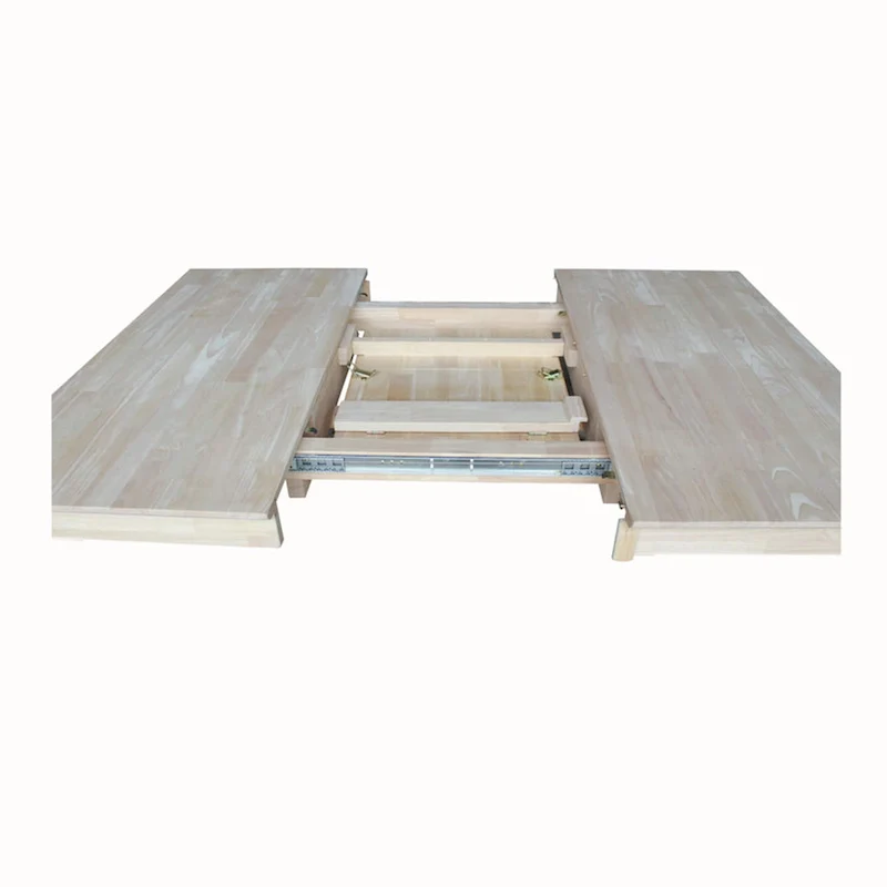 Solid Wood Unfinished Dining Table with Butterfly Leaf – Butcher Block Top, Extends to 58