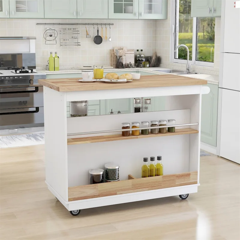 Two-sided Kitchen island Cart on Wheels by