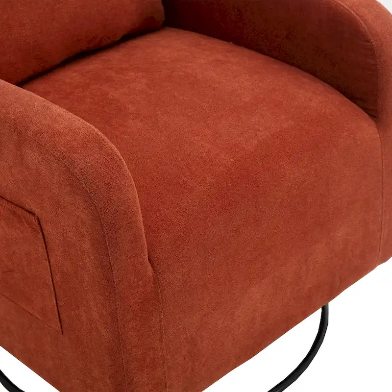 Upholstered Swivel Glider Rocking Chair with 360° Rotation