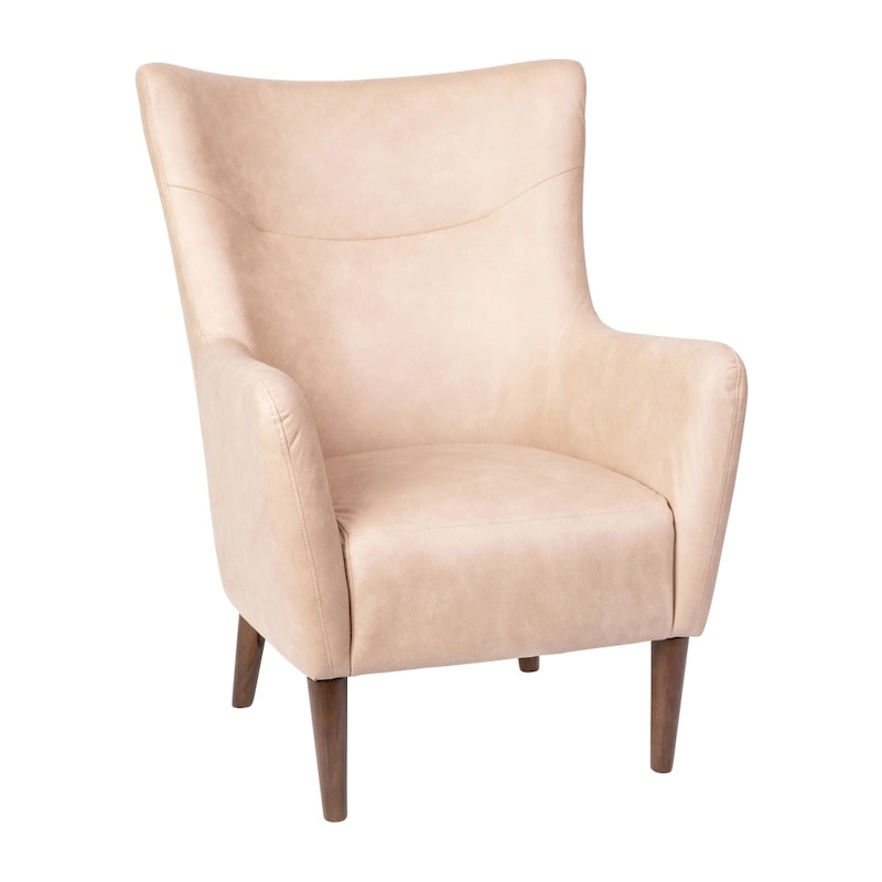 Commercial Upholstered Wingback Accent Chair with Wooden Frame and Legs - 33.25D x 29.75W x 41.25H