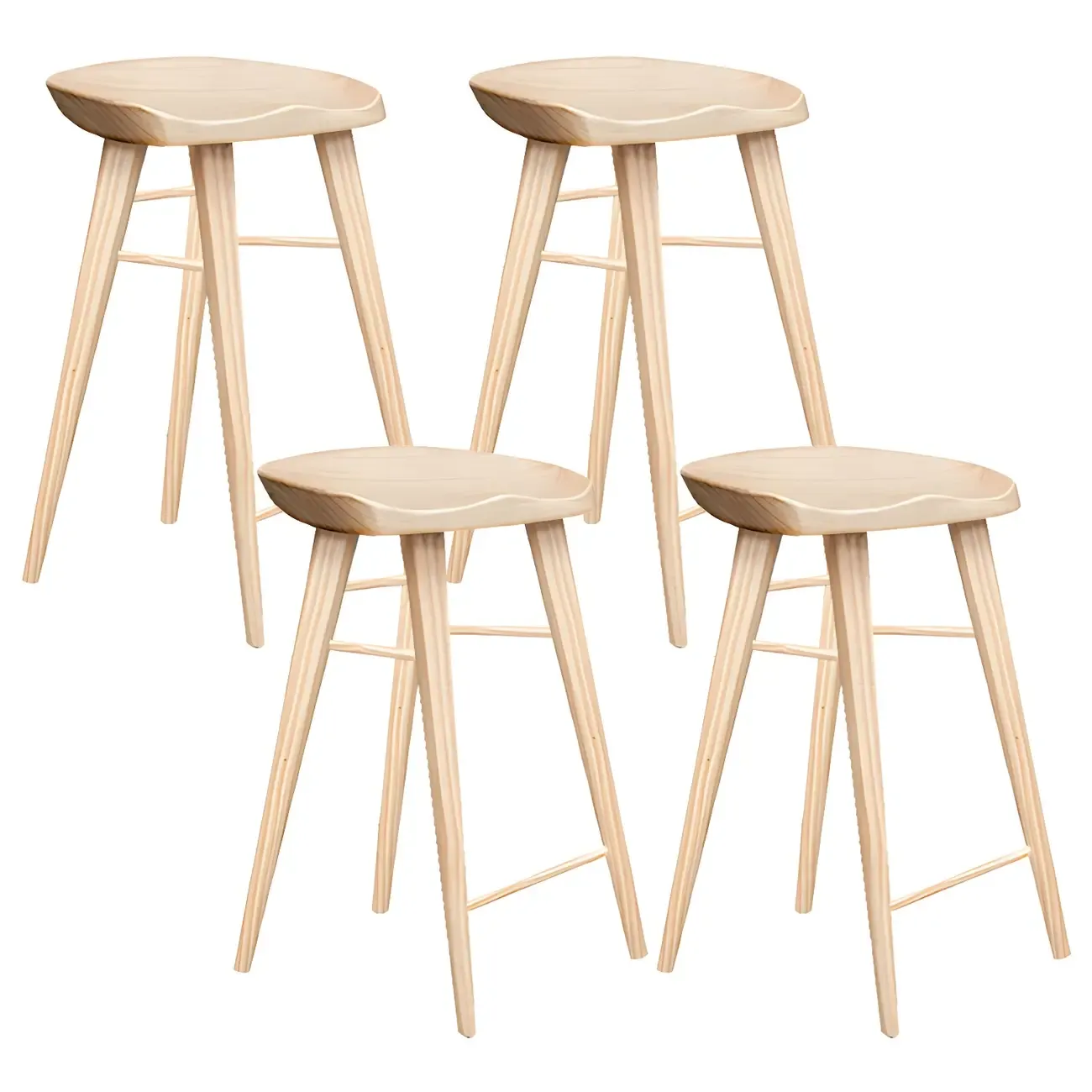 Counter Height Modern Wood Backless Bar Stool