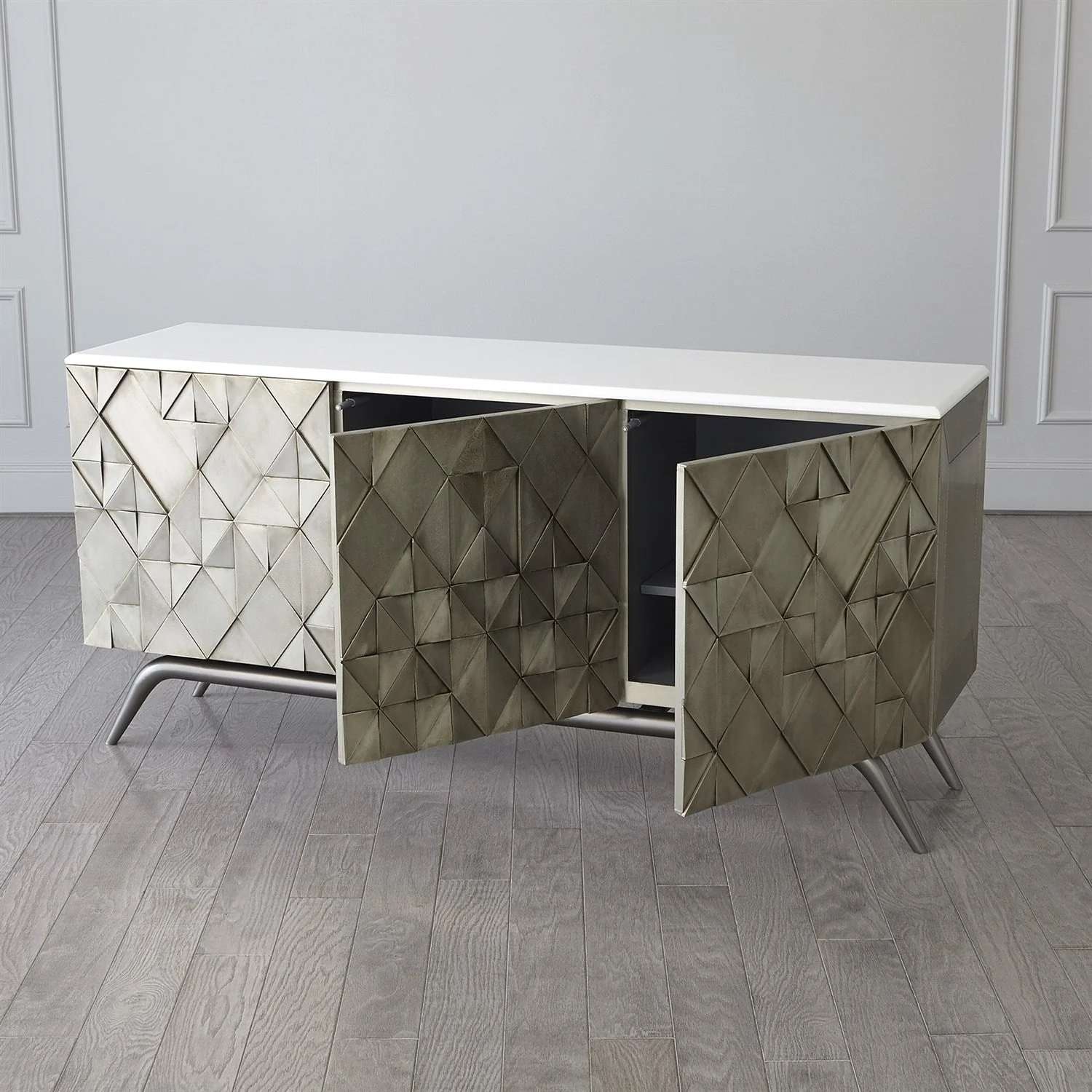 Triangle Cabinet-Silver
