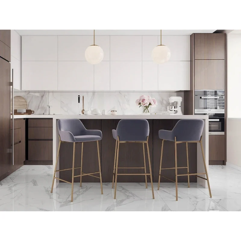 Gold Frame Upholstered Bar Stool