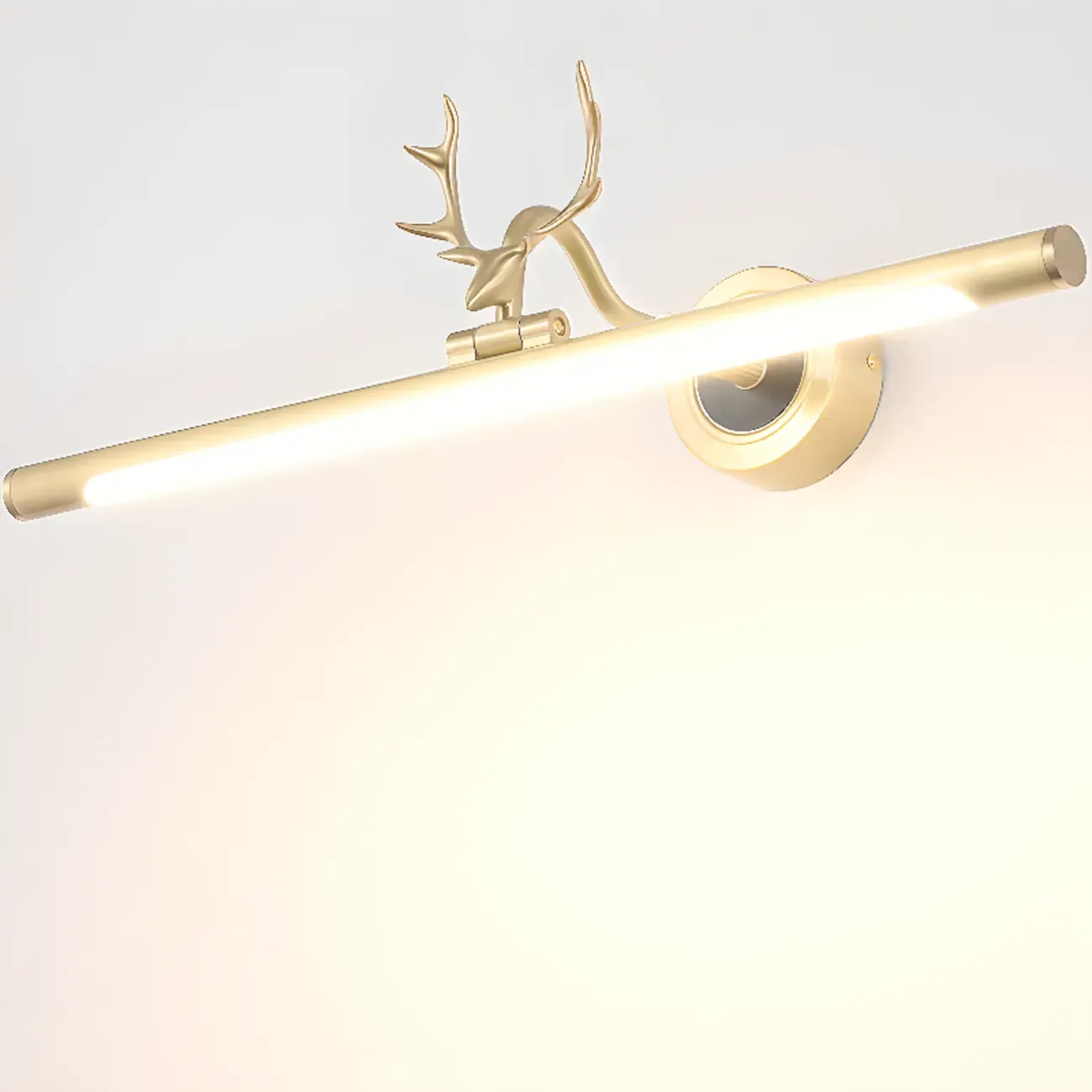 Modern Linear Gold Bathroom Vanity Light with Antler Design