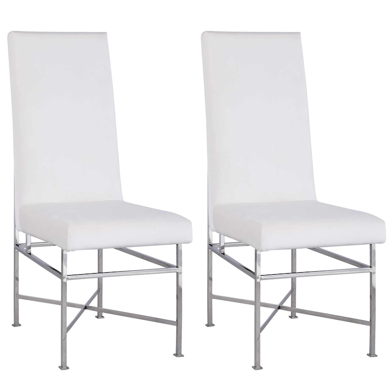 Somette Contemporary Side Chair with Steel Frame, Set of 2 - N/A