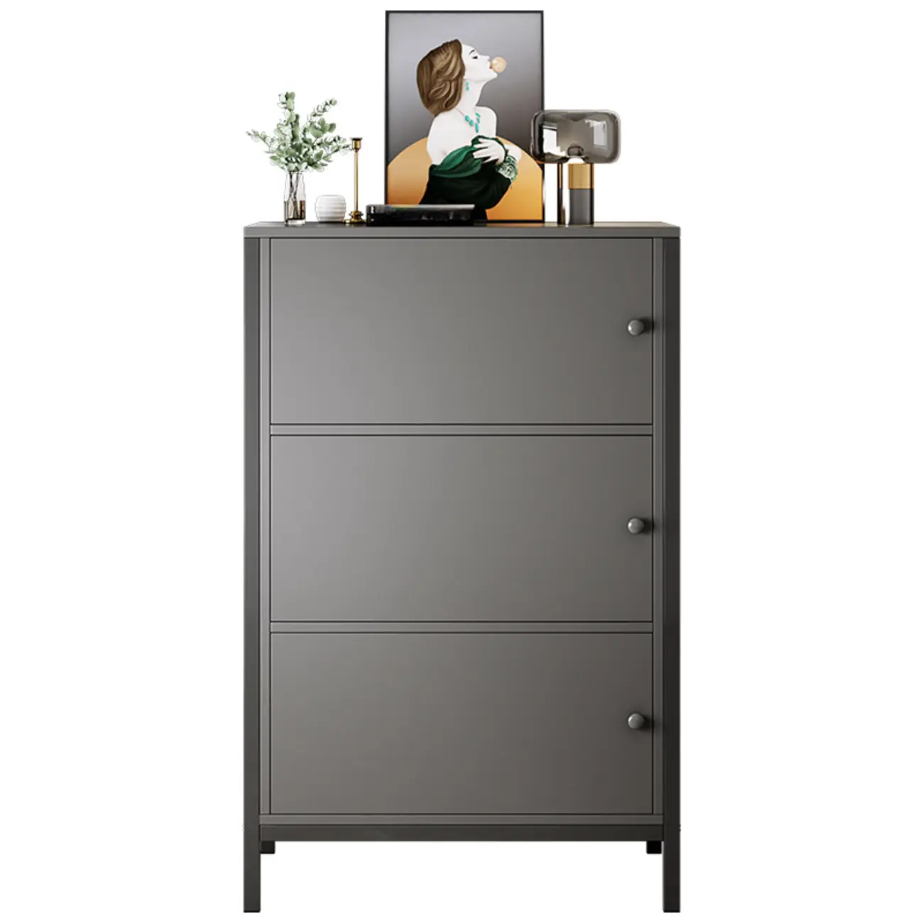Freestanding Simple Black/White Rectangular Accent Cabinet