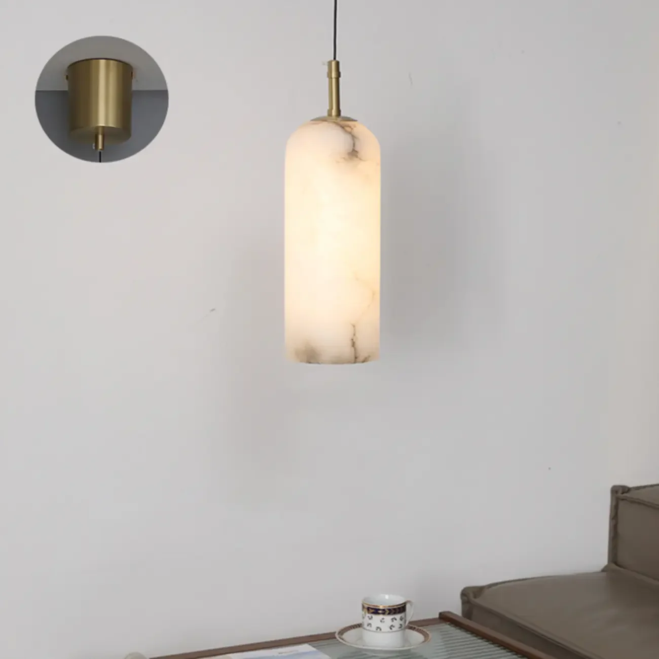 Modern Gold Globe Alabaster Kitchen Pendant Lighting