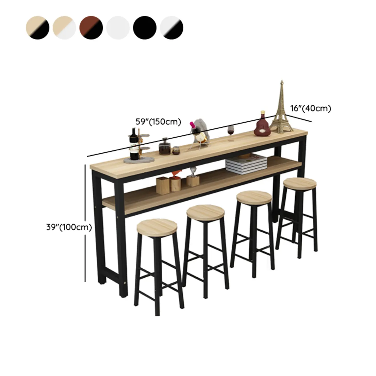 Modern Reddish Engineered Wood Bar Tables