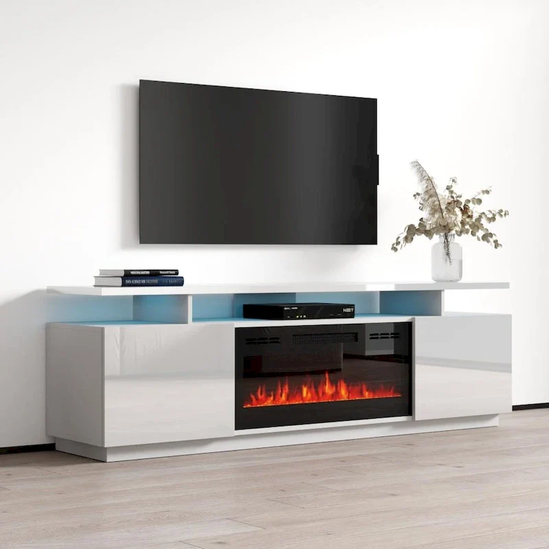 Eva Modern TV Stand with Electric Fireplace