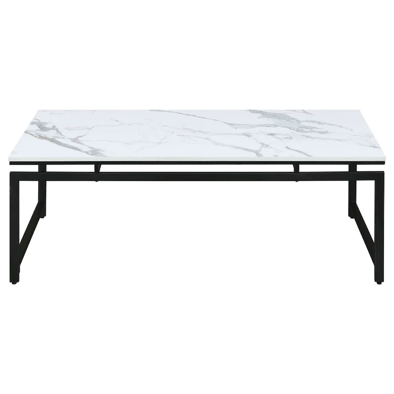 Clark 3-piece Faux Marble Top Coffee Table Set White Faux Marble