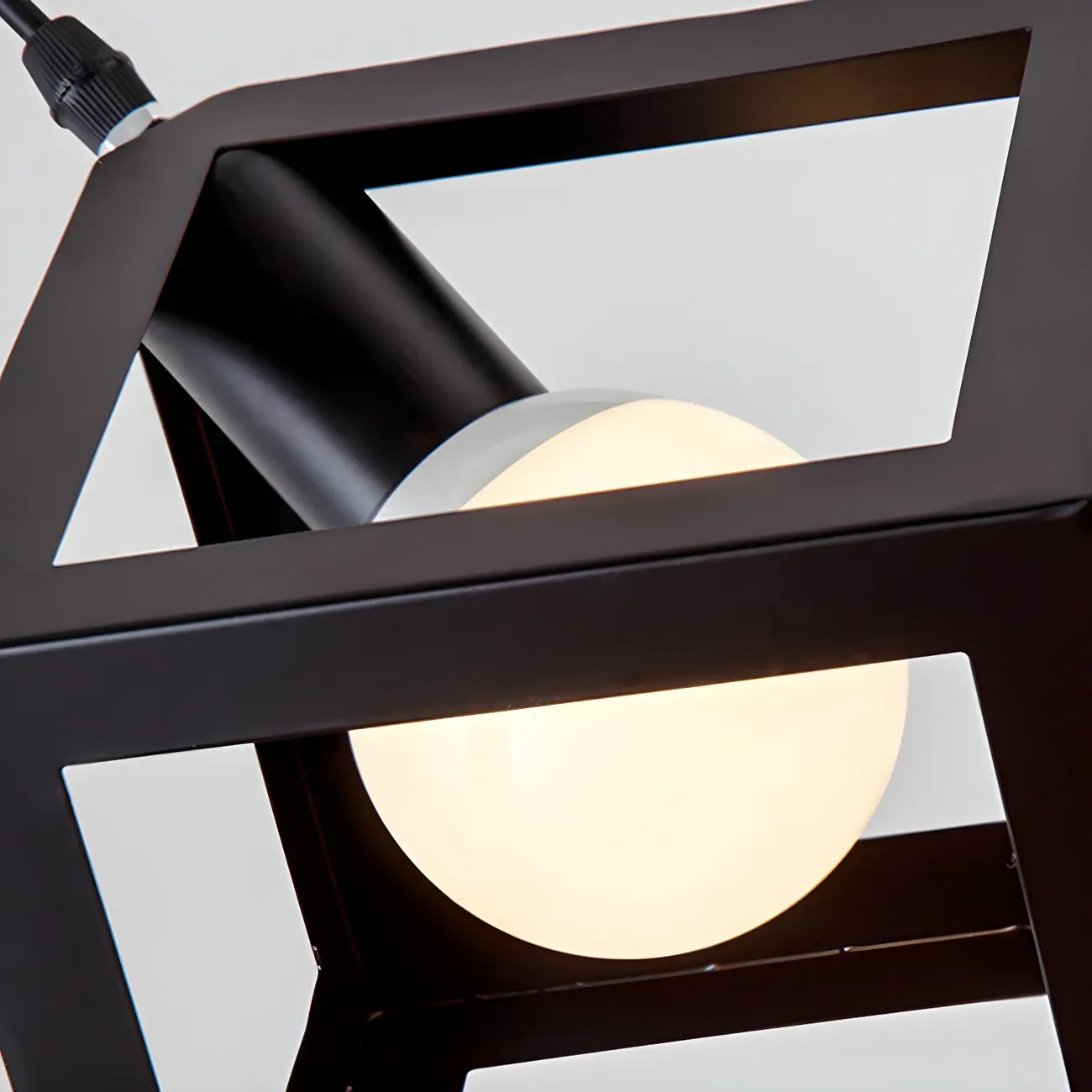 Industrial Black Metal Geometric Kitchen Island Pendant Light