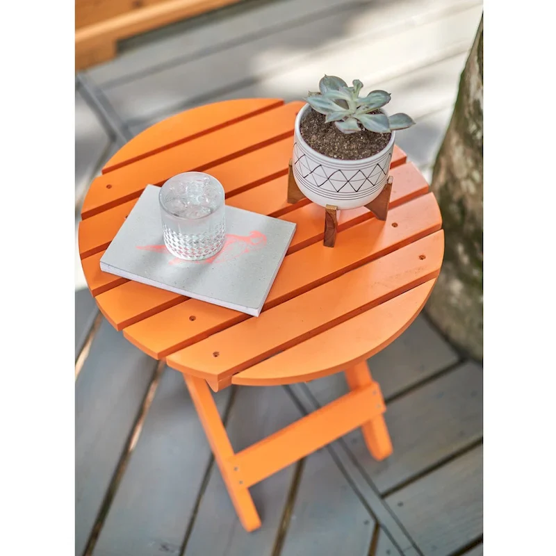 Remedy 19 Assembled Cedar Wood Round Collapsible Folding Table