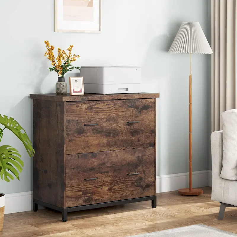 2 Drawer Lateral File Cabinet Printer Stand with Stroage