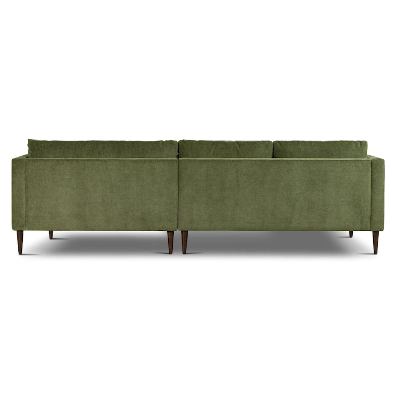 Poly & Bark Lucerne Sectional with Extra-Wide Chaise in Distressed Green Velvet