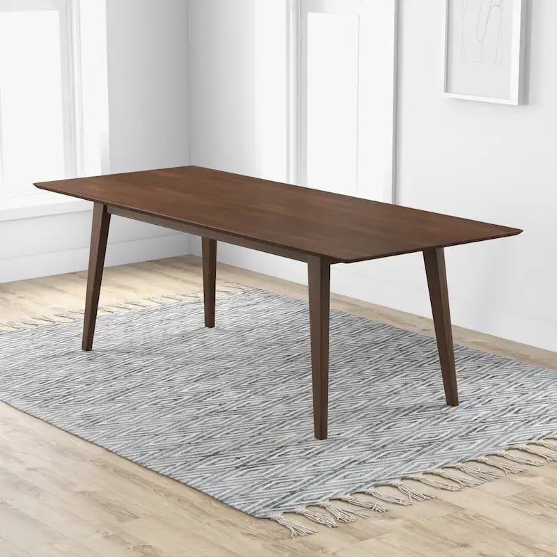 Walnut Rectangular Dining Table, Mid-Century Style, Seats 8