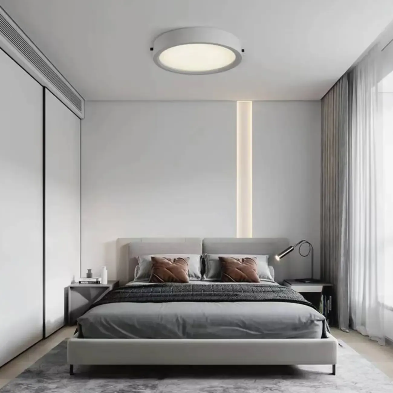 2.5 Circle Warm Flush Mount Ceiling Light for Living Room Decor