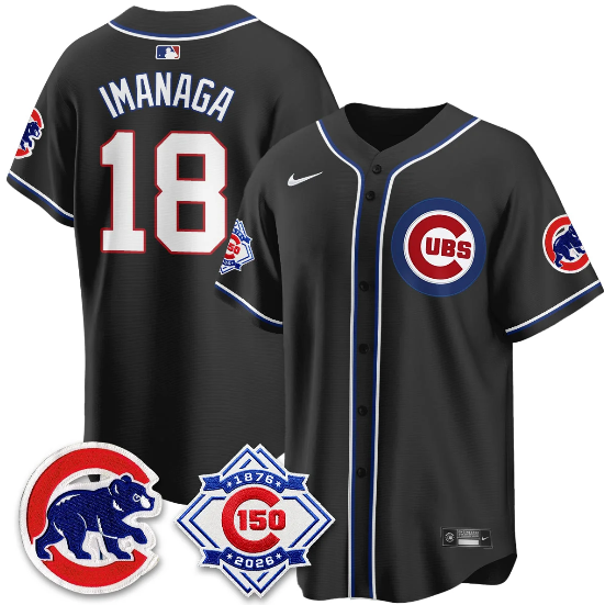 Chicago Cubs Shota Imanaga 150th Anniversary Black Out Style Vapor Premier Limited Jersey