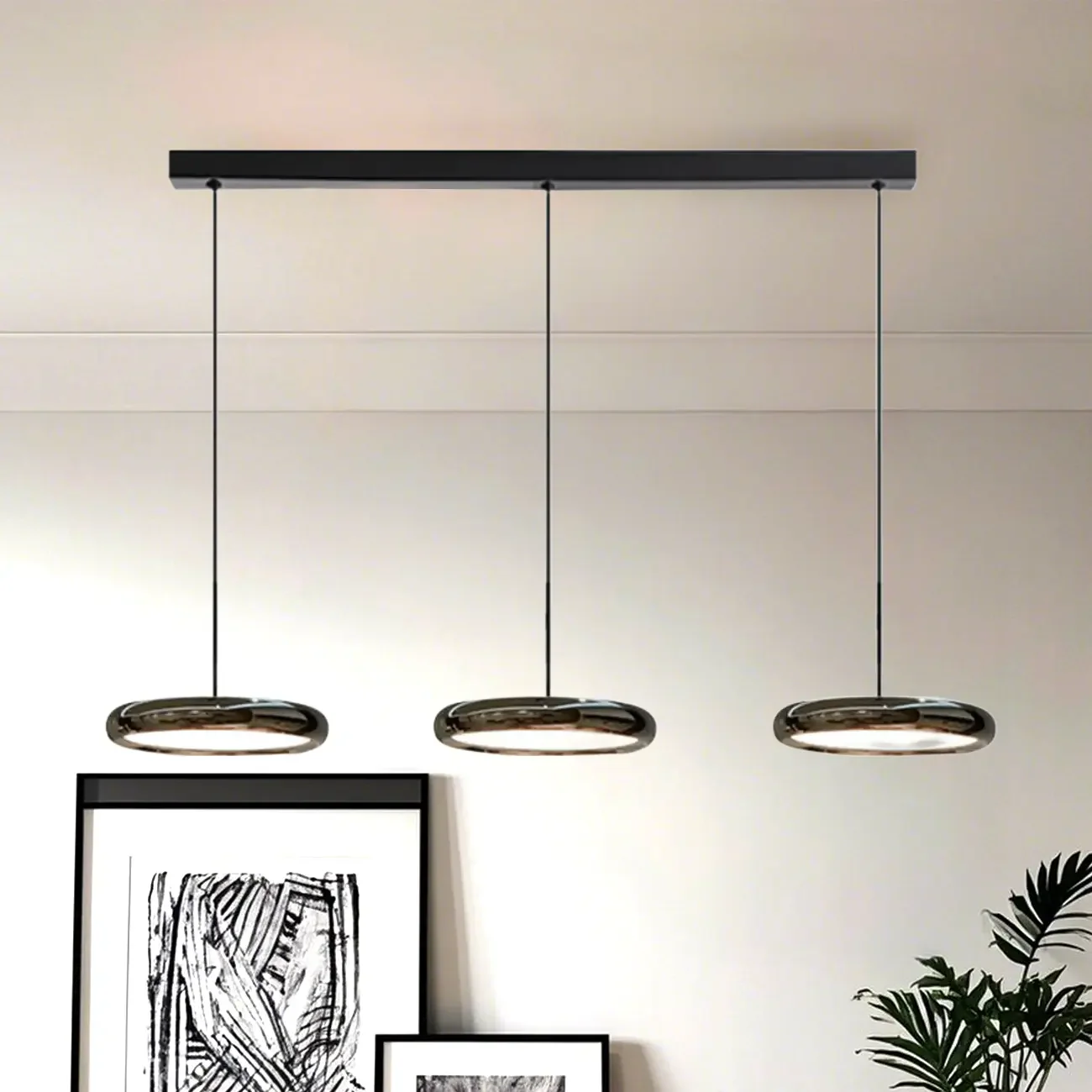 3 Light Metal Round Shape Modern Island Pendant Light