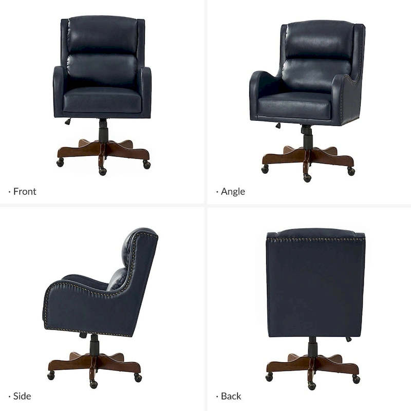 Pete Faux Leather Adjustable Height Swivel Executive Chair with Tilt Mechanism by HULALA HOME