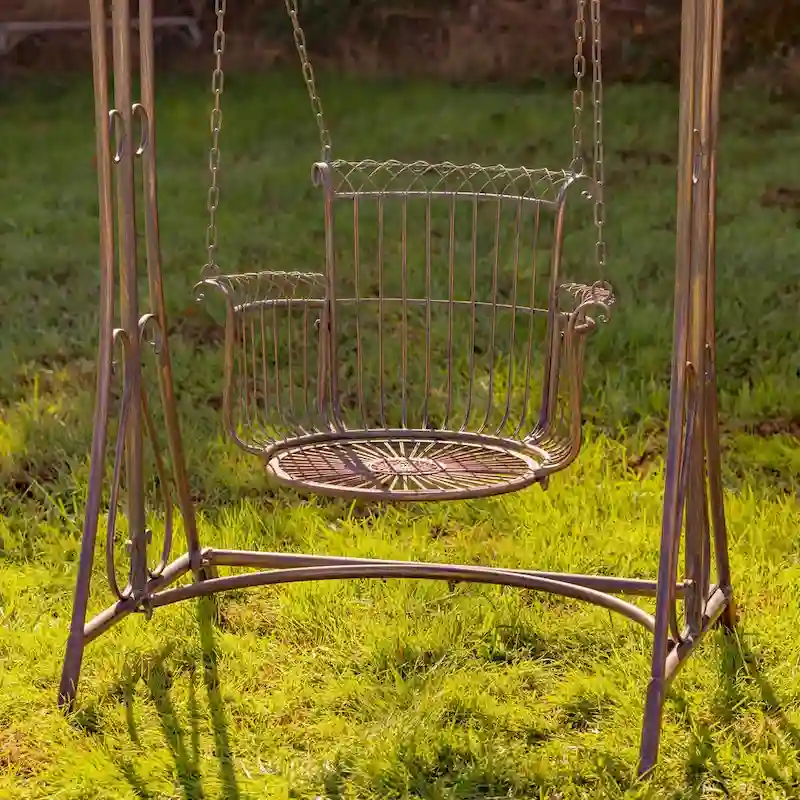 Oasis iron Garden Swing Chair in Antique Bronze - 42.9x35.4x78.74