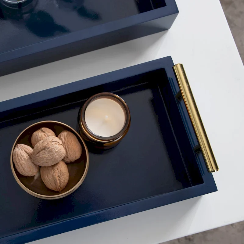 Kate and Laurel Lipton Rectangle Wood Tray Set - 2 Piece