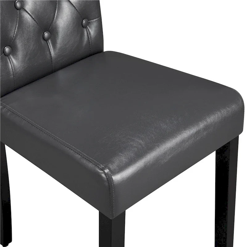 Yaheetech Button Padded Dining Chair with Solid Wood Legs Set of 2 - Set of 2