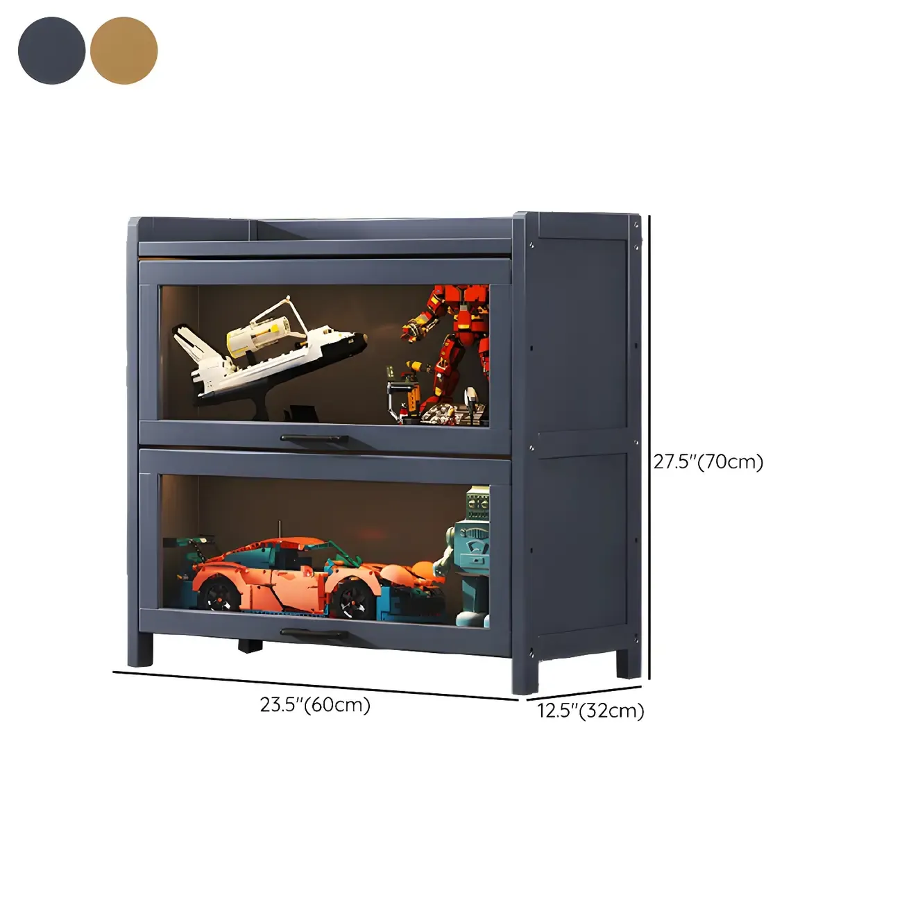 Living Room Modern Gray Bamboo Display Cabinet