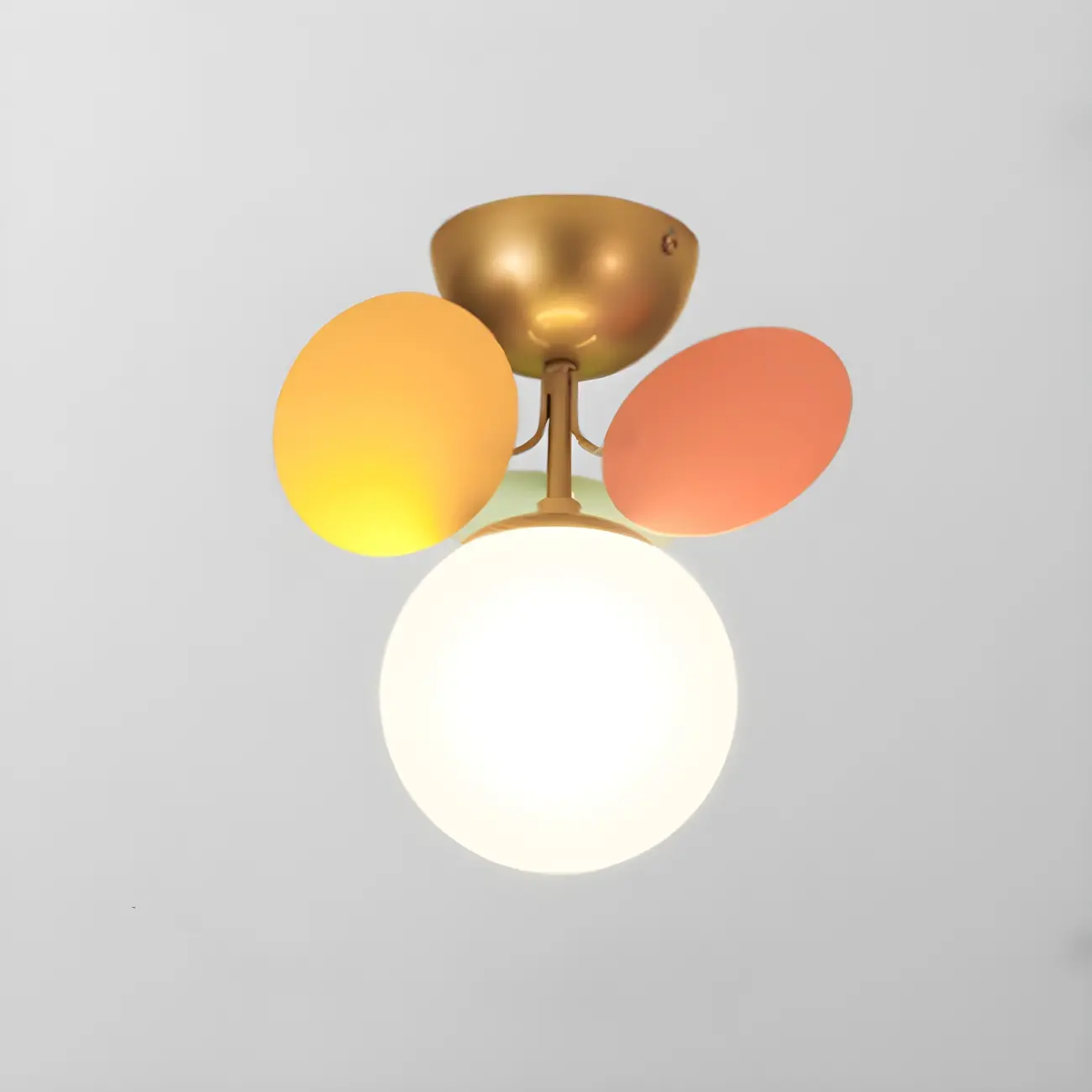 Modern Bedroom Glass Ball Semi Flush Mount Ceiling Light